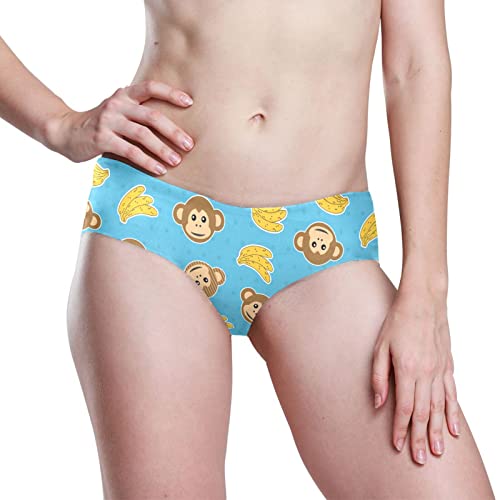 Jhkku Women's Seamless Underwear Monkey Banana No Show Panties Soft Stretch Briefs L #TOP4