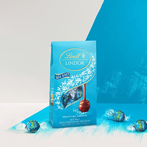 Lindt Lindor Sea Salt Milk Chocolate Truffles, Milk Chocolate Candy With Smooth, Melting Truffle Center, Great For Gift Giving, 25.4 Oz, 60 Count #TOP6