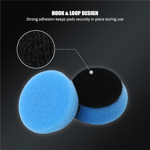 Image of SPTA Blue T60 Mini Moderate-Cut Pad Sets, 5Pcs 1.3inch /32mm Sponge Polishing Buffing Pads, Car Foam Detail Polishing Pad Kit for Car Detail Polishing and Buffing, Small Area Polishing -FPTSS3B