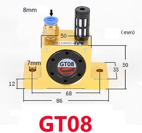 Miniatura 3 de Vibradores de turbina neumática GT8 de 18 pulgadas, vibrador industrial silencioso dorado para tolva dorada con silenciador libre, vibradores de