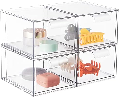Amazon.com: Syntus 4 Piece Set Stackable Makeup Organizer Drawers, 4.4 ...