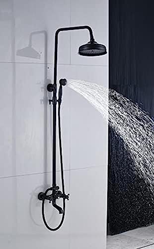 Robinet de douche mural en bronze frotté à l'huile avec pommeau de 8 pouces