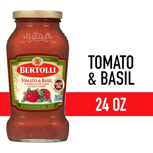 Image of Bertolli Pasta Sauce with Tomato and Basil, Spaghetti Tomato Sauce, 24 oz