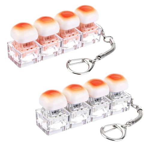 Xuhal 4 Pcs Keyboard Fidget Clicker Bread, Silent Clicky Keychain