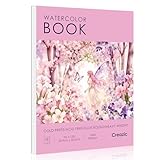 Creazic Watercolor Paper Book, 9'x12' Sketchbook, 18 Sheets 140lb/300gsm - No Bleed Art Paper for Watercolor, Acrylic Paint & Crayons - Gift Ideas for Adults & Students, Drawing Pad for Beginners