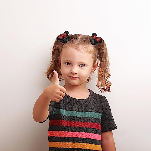 3 Pairs Glitter Mouse Ears Hair Clips for Baby Girls Toddler 1.5 Inch Hair Bows Barrettes Birthday Party Gift Hair Accessories - Image 8