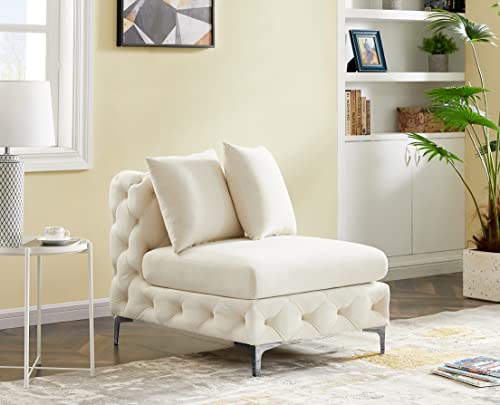 Sillón Modular Terciopelo Crema miniatura 5