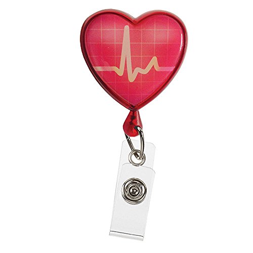Prestige Medical Retracteze Id Holder, Ekg Red Heart
