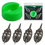 Carp Fishing Method Feeders Set, 4 Inline Method Feeders with 1 Quick Release Carp Fishing Equipment for Baits Holder Method Carp Fishing Tool Accessories