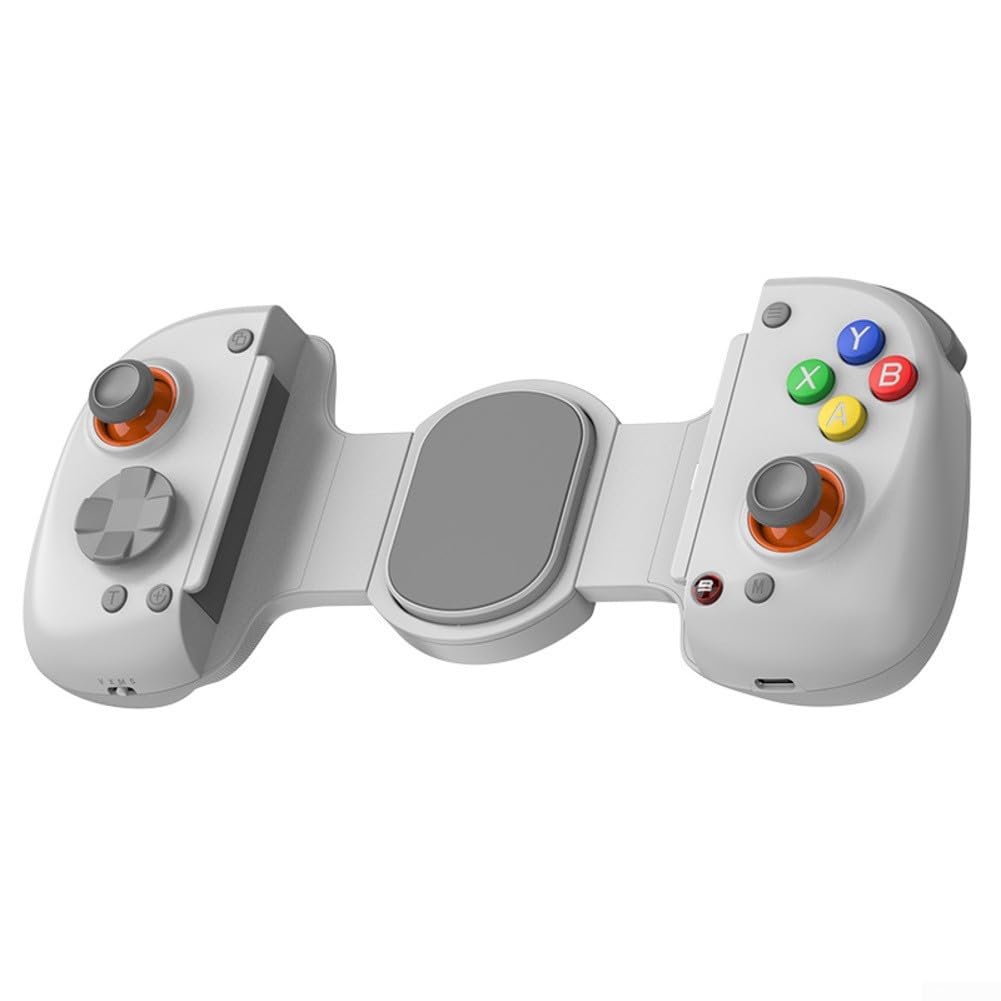 Mobile Cloud Gaming Controller con sensore giroscopio a 6 assi e modalità Turbo, gamepad cablato/wireless per Android per iOS Switch PC, design ergonomico in ABS, nero (bianco)