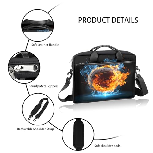 Maletín para portátil con diseño Blue Red Flame 15" miniatura 4
