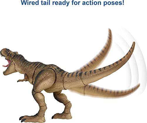 Image of Mattel Jurassic World Mattel Jurassic Park Hammond Collection T Rex, Tyrannosaurus Rex Collector 24-in Dinosaur Figure, Deluxe Articulation