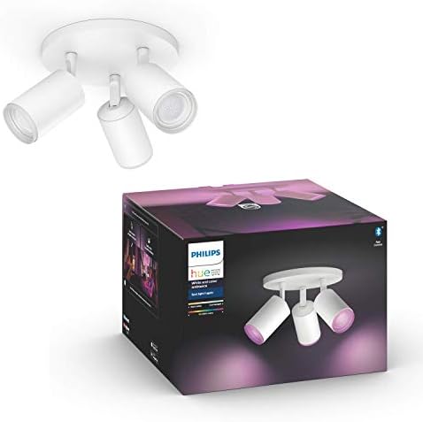 Philips Hue Fugato White and Colour Ambiance Smart 3X Ceiling SpotLight Bar LED [GU10] with Bluetooth, White. Works with Alexa, Google Assistant and Apple HomeKit.