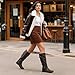 DREAM PAIRS Women's Wide Calf Knee High Faux Fur-Lined Flat Fashion Winter Boots with Side Zipper,Size 7,Wide/Calf/Brown,SUMMIT-W