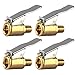 4PCS Locking Tire Air Chuck with Tire Valve Threads, Brass Tire Inflator Nozzle with Clip Adapter for Twist on Connection Convert to Lock On, Great for Regular Cars, Suvs, Trucks and Other Vehicles