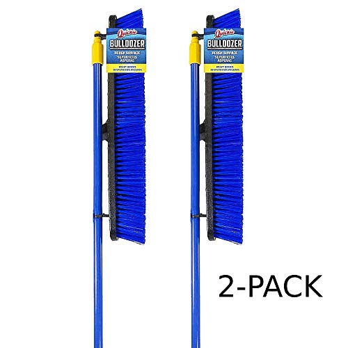 Image of Quickie 24-Inch Knockdown Rough-Surface Push Broom with Fiberglass Handle, Blue (5992)