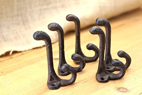 Midwest Craft House 5 Rustic Coat Hooks Cast Iron Acorn 3 1/4" Long Hat Wall School Towel #TOP12