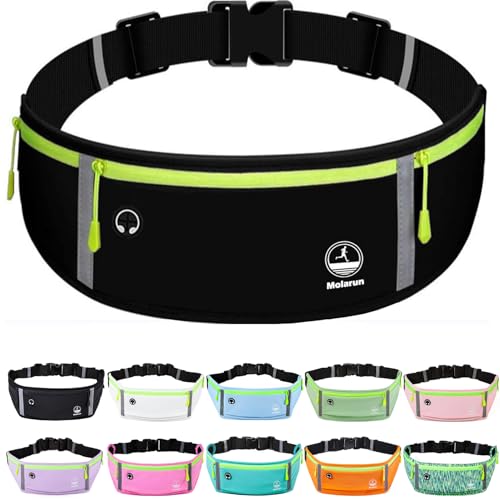 Slim Running Belt Fanny Pack Jogging Pouch Phone Holder for Women Men - Black