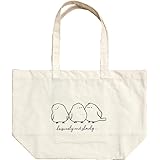 トートバッグ 帆布 じょうぶ キャンバス 大容量 横長 エコバッグ かわいい マチ付き お稽古 バッグ アニマル 鳥 シマエナガ