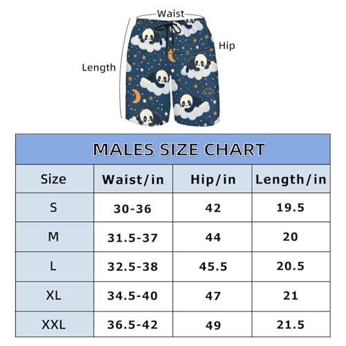 Men's Swim Trunks Size S Air Panda with Mesh Lining Soft Breathable Quick Dry Beach Shorts Clouds 6
