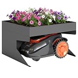 Outsunny M&auml;hroboter Garage Stahl 75 x 70 x 46 cm Rasenroboter Garage mit Pflanzkasten Rasenm&auml;her aus Verzinktem Stahl Carport Unterstand &Uuml;berdachung Regenschutz f&uuml;r Rasenm&auml;her Schwarz