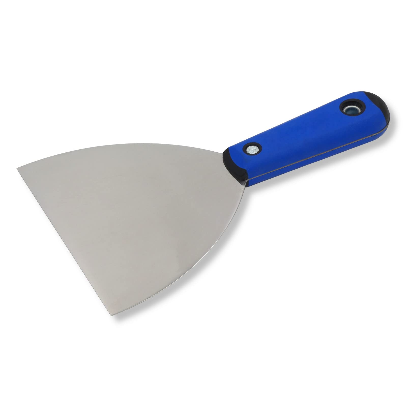 DEWEPRO Spachtelset 7-teilig 25–150 mm – Poliertes Edelstahlblatt 0,7 mm – Handspachtel mit 2K-Griff – Breitspachtel für Glätten, Entfernen und Gipsarbeiten