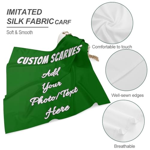 Customize Neck Scarf for Women Custom Bandanas Design Text Photo Personalized Scarves Gifts for Mother Sister Friend3