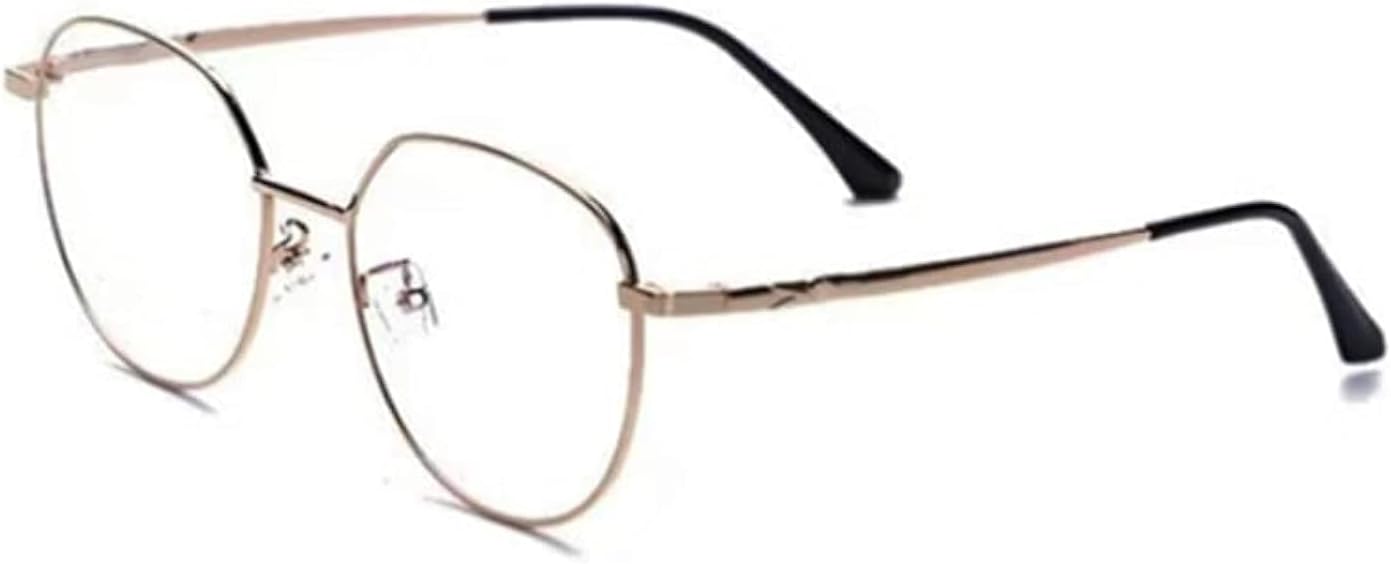 Vbeijll Vintage Blue Light Blocking Glasses with Metal Frame - Protect Your Eyes from Digital Eye Strain, Headaches, and Insomnia - Perfect for Reading, Gaming, and Working on Computer - Gold