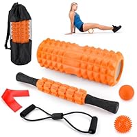 BBWELL 7 in1 Faszienrolle Set,PP/EVA Foam Roller Faszien Set mit Faszienrolle Wirbelsäule,Massageroller,Massageball,Spanner,Widerstandsband für Tiefenmuskelmassage Yoga Pilates Fitnessrolle