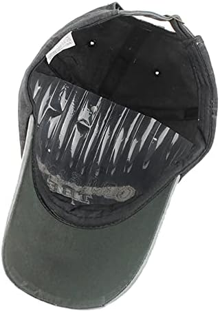 YULOONG Vintage Baseball Cap Embroidery Black Washed Denim Trucker Cap 100% Cotton Sun Hat for Men Women Adjustable Size