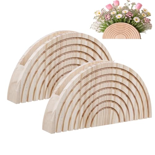 Macetero de pared de madera en pack de 2 jarrones boho rústicos 8