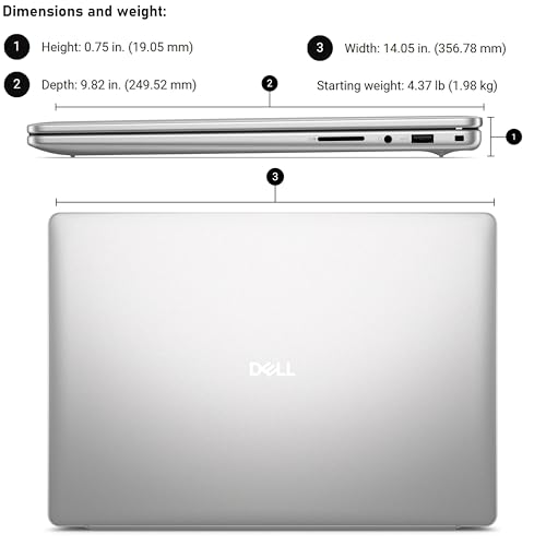 Image of Dell 16 Laptop Computer, Intel Core 7 150U Processor, 16 inch FHD+ IPS Touchscreen Anti-Glare Display, 64GB DDR5 RAM, 2TB PCIe SSD, WiFi 6E, Bluetooth 5.3, Backlit Keyboard, Windows 11 Home