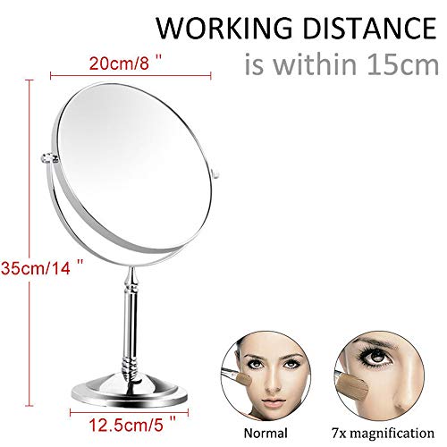 Miroir cosmétique de vanité double face 7X pour sublimer votre routine de coiffeuse