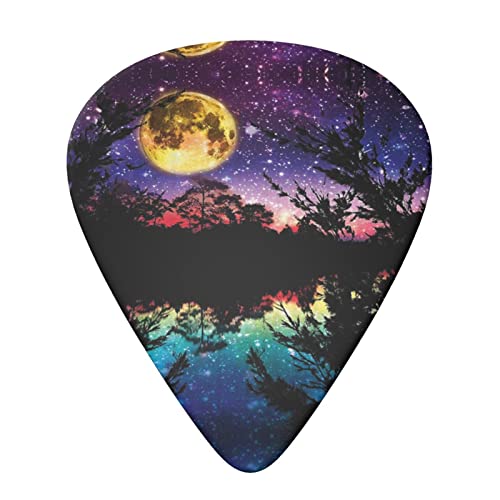 Night Sky With Trees Lot de 6 médiators pour guitare acoustique, guitare électrique, basse, ukulélé – fins, moyens et… - Les Beatles, Paul McCartney, John Lennon, RIngo Starr, George Harrison Night Sky With Trees Lot de 6 médiators pour guitare acoustique, guitare électrique, basse, ukulélé – fins, moyens et… – Image 4
