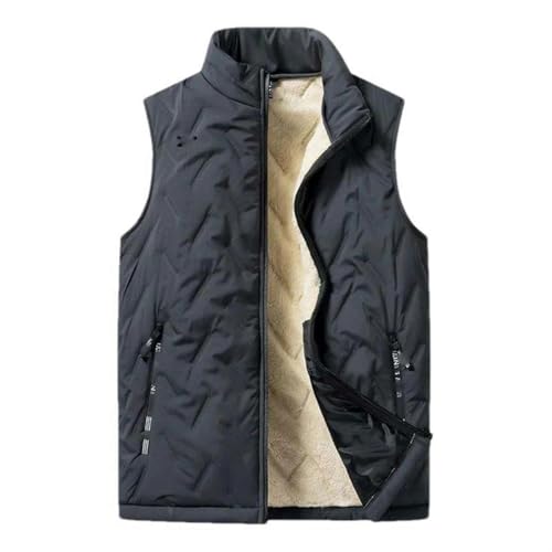 Polaire épaisse homme JXQXHCFS avec fermeture éclair pour veste sans manches gris foncé