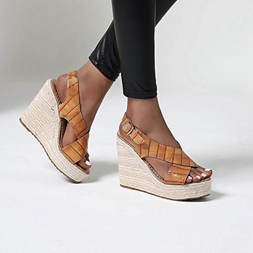 Huntarry Women's Espadrille Platform Wedege Sandals Snake Printed Sexy Summer Heels #TOP1