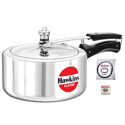 3.5 Litre Hawkins Classic Aluminium Pressure Cooker - Bundle with LSL Cookbook