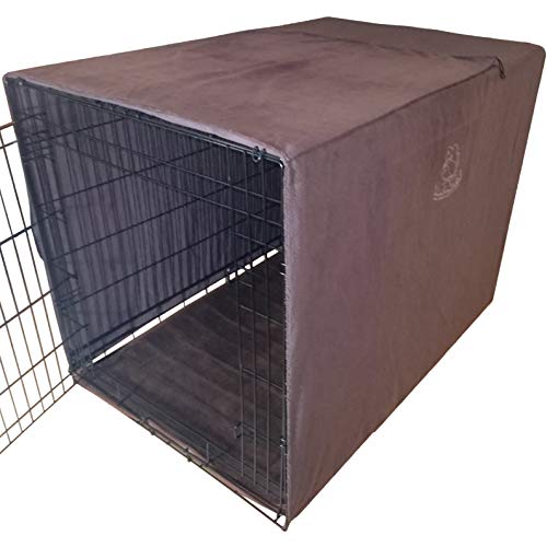 Big 4in1 Dog Crate Cover/Car Seat & Furniture Protector/Microfiber Dog Towel. Most Popular Size 42'x30'x28' Covers Large Dog Breed Crates Kennels Cages Houses. Tough with Unique Ties to Stay On