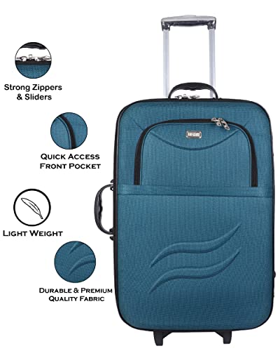 Image of Vidhi Suitcase Trolley Bag Combo Set Pack of 2 for Travelling | Water Resistant Durable Luggage Bag with Smooth Wheels(24 inch Suitcase Trolley,20 inch Duffel Trolley Bag) Green