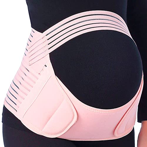 Cinta Faixa Gestante Sustentação Para Gravida Apoio Barriga (Rosa, M)