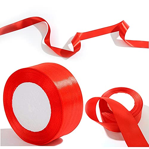 Hnjzx Athletics Sprint Belt,Double Face Satin Ribbon,18M Red Ribbon Nylon Sprint Race Finish Line, Rushing Sprintingrope For School Sports Meeting, Wedding, Gift Wrapping #TOP2