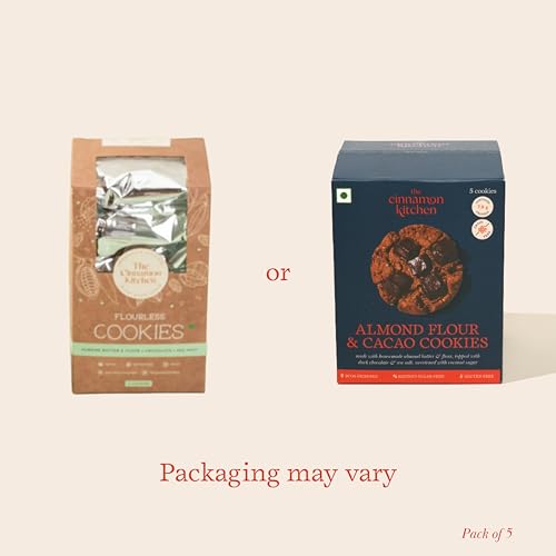 Image of The Cinnamon Kitchen Almond Flour & Cacao Cookies (Pack of 5) & Berry, Cacao & Oat Cookies (Pack of 5) | 350 g