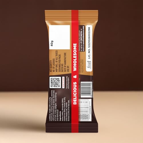 Image of Hazelnut Chocolate Sugar-Free Laddoos | High Protein & Instant Energy | 95% Dry-Fruits - Healthy Chocolate - No Added Sugar | Healthy Snacks | Energy-Bar Replacement (Pack of 4-40gm)