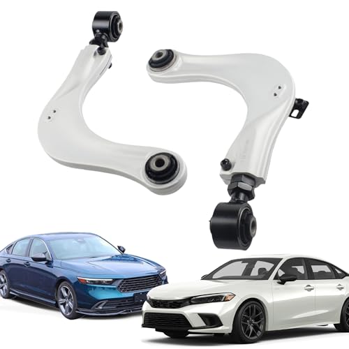 YzusGomumu BP67476 2x Aluminium Alignment Rear Camber Kit Adjustable Camber Arms Compatible With 2016-2022 Honda Civic Accord CR-V Rear Forged Pair Left Right Adjustment Kit Silver Replaces 67476