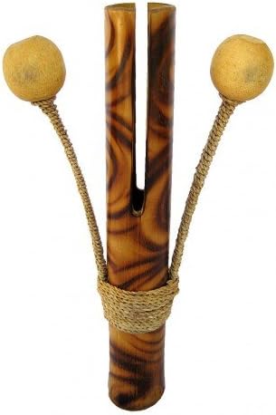 Maracas Kepuakan - Hand Carved Bamboo Maraca Musical Instrument - (MRC-KEP)