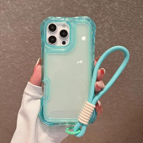 Étui de téléphone iPhone 14 Pro Max coque de protection antichoc transparente bleu clair