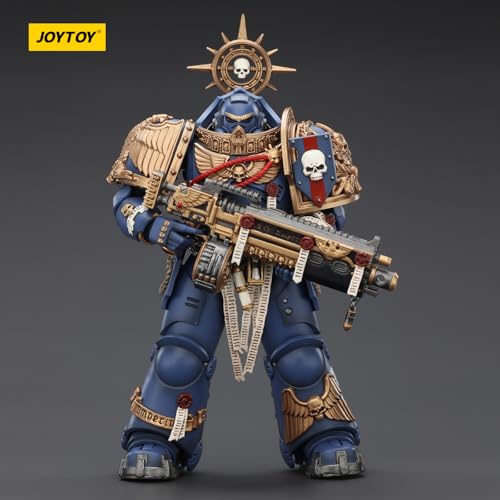 JOYTOY Warhammer 40k Space Marine 2,Ultramarines Heavy Relic Primus Armor with Heavy Relic Bolt Rifle 1/18 Action Figure Collect and Display Model by JOYTOY - Used condition - Image 4