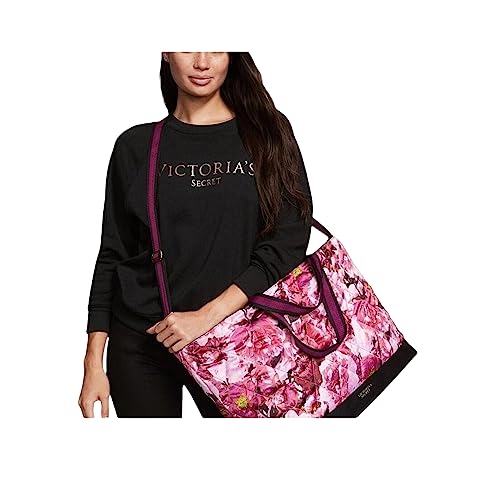 Victoria's Secret Floral Tote Rose Flowers Quilted Weekender Bag