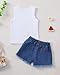 Mikrdoo Toddler Girl Summer Outfits Watermelon Tank Top + Denim Shorts 2T Infant Girl Clothes (18-24 Months, White)