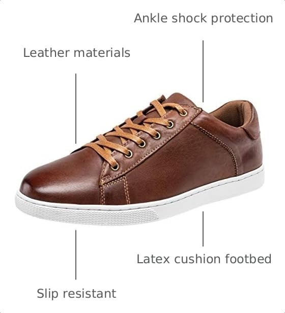 Image of Jousen Men's Casual Shoes Business Leather Dress Sneakers | Breathable Upper, Lightweight Build, Fashion Styling, Office Work, City Walking, Weekend Trip, Casual Gathering